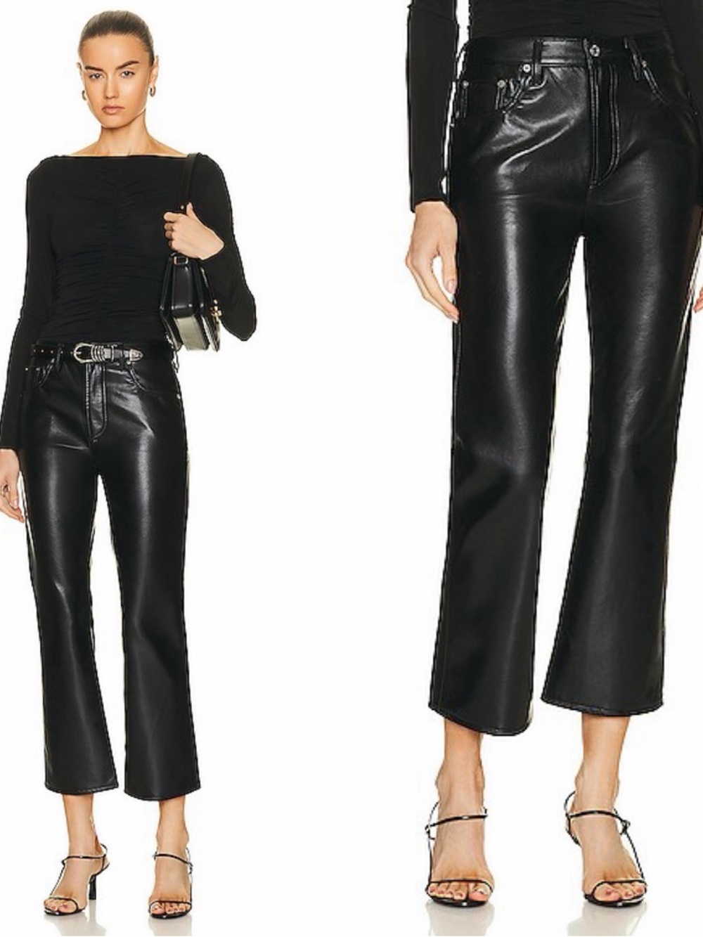 CITIZENS OF HUMANITY COH Isola Cropped Boot Recycled Leather Womens‎ Size 27